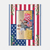 Patriotische Weihnachts-Custom-Foto American Flag Fleecedecke (Vorderseite)