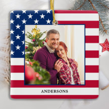 Patriotische Weihnachts-Custom-Foto USA-Flagge