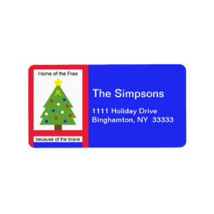 Patriotische Weihnachts-Zuhause Adressaufkleber