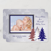 Patriotische Weihnachtsbaumen Flachkarte Gruß Feiertagskarte (Vorne/Hinten)