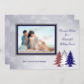 Patriotische Weihnachtsbaumen Flachkarte Gruß Feiertagskarte (Vorne/Hinten)