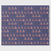 Patriotische Weihnachtsbaumen Happy XMAS Geschenkpapier (Flach)