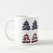 Patriotische Weihnachtsbaumen Merry XMAS Kaffeetasse (Links)