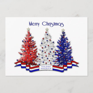 Patriotische Weihnachtsbaumen, militärisch Dankeskarte