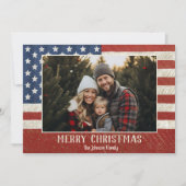 Patriotische Weihnachtsfahne 1 Foto Amerikanische Feiertagskarte (Vorderseite)