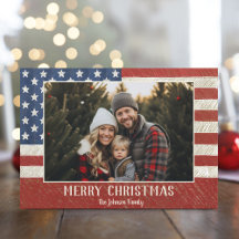 Patriotische Weihnachtsfahne 1 Foto Amerikanische