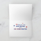 Patriotische Weihnachtsfahne mit Schneeflocken Feiertagskarte (Innenseite)