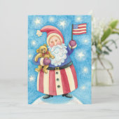 Patriotische Weihnachtsfeier Party Einladung (Stehend Vorderseite)