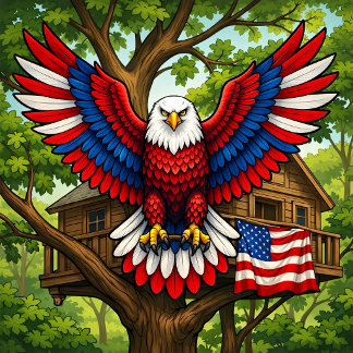 Patriotische Weihnachtskarte mit Adler Karte