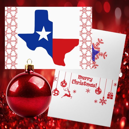 Patriotische Weihnachtskarte Texas Feiertagskarte
