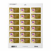 Patriotische Weihnachtsschmuck Adressaufkleber (Vorne)