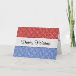 Patriotische Weihnachtsschneeflocken Feiertagskarte