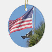 Patriotische Weihnachtsverzierung Keramik Ornament (Links)