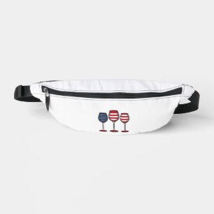 Patriotische Weingläser Vintage-Vector-Shirt-Desig Bauchtasche