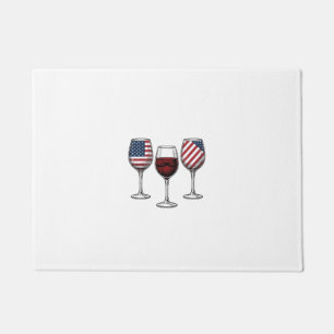 Patriotische Weingläser Vintage-Vector-Shirt-Desig Fußmatte