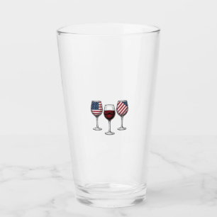 Patriotische Weingläser Vintage-Vector-Shirt-Desig Glas
