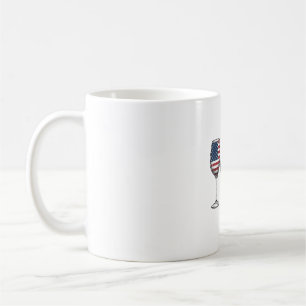 Patriotische Weingläser Vintage-Vector-Shirt-Desig Kaffeetasse