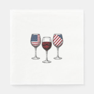 Patriotische Weingläser Vintage-Vector-Shirt-Desig Serviette