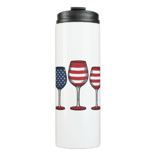 Patriotische Weingläser Vintage-Vector-Shirt-Desig Thermosbecher
