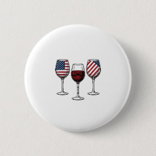 Patriotische Weingläser Vintage Vektor-Shirt-Desig Button