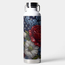 PATRIOTISCHE WEISSE BLAUE BLUME FLACHEN TRINKFLASCHE