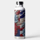 PATRIOTISCHE WEISSE BLAUE BLUME FLACHEN TRINKFLASCHE (Rechts)