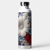 PATRIOTISCHE WEISSE BLAUE BLUME FLACHEN TRINKFLASCHE (links)