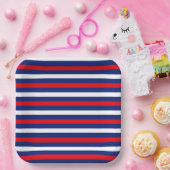 PATRIOTISCHE WEISSE BLAUE STREIFEN PAPPTELLER (Party)