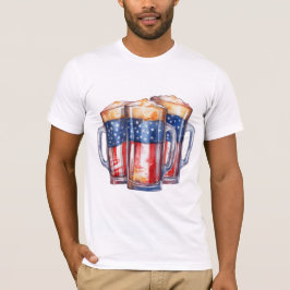 PATRIOTISCHE WEISSE BLAUE TASSE BIER T-Shirt