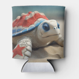 PATRIOTISCHE WEISSE BLAUE TURTONIE UND BLUME DOSENKÜHLER