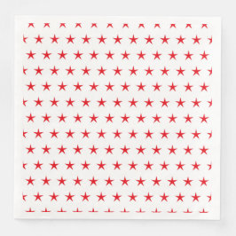 PATRIOTISCHE WEISSE MIT ROTEN STERNEN SERVIETTE