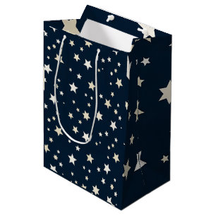 Patriotische weiße Sterne auf Marineblau Mittlere Geschenktüte