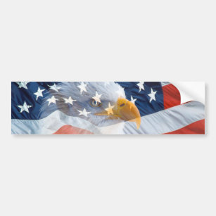 Patriotische Weißkopfseeadler-amerikanische Flagge Autoaufkleber