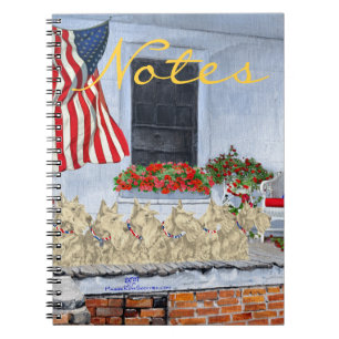Patriotische Weizen Scottish Terrier Notizblock