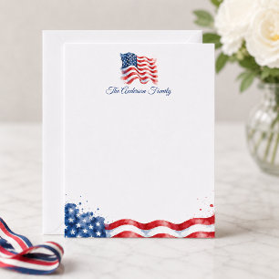 Patriotische wellige amerikanische Flagge  Mitteilungskarte
