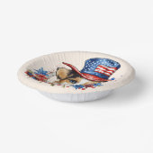 Patriotische Welpe 4. Juli USA Unabhängigkeitstag Pappteller (Gewinkelt)