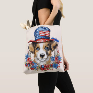Patriotische Welpe 4. Juli USA Unabhängigkeitstag Tasche