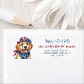 Patriotische Welpe am 4. Juli Rücksendeadresse (Insitu)