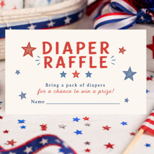 Patriotische Windel-Raffle-Tickets Begleitkarte