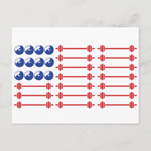Patriotische Workout Postkarte (Vorderseite)
