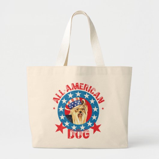 Patriotische Yorkie Jumbo Stoffbeutel (Vorne)