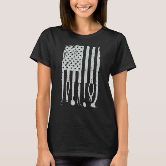 Patriotische Zahnarzt-Zahnarzthelfer-amerikanische T-Shirt (Vorderseite)