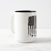 Patriotische Zahnarzt-Zahnarzthelfer-amerikanische Zweifarbige Tasse (Vorderseite Links)