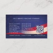 Patriotische Zaun Wohn Gewerbe QR Code Visitenkarte (Rückseite)