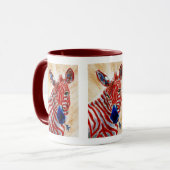 Patriotische Zebra-Tasse Tasse (Vorderseite Links)