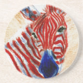 Patriotische Zebra-Untersetzer Sandstein Untersetzer (Vorne)