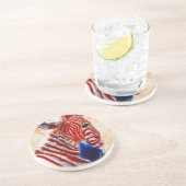 Patriotische Zebra-Untersetzer Sandstein Untersetzer (Seite)