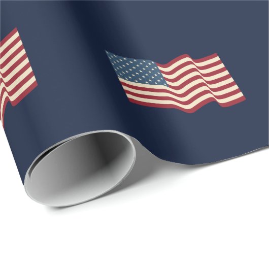 Patriotische Zeitschrift American Flag Holiday Wra Geschenkpapier (Rolleneckpunkt)