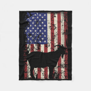 Patriotische Ziege 4. Juli Amerikanische Flagge Fleecedecke