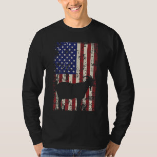 Patriotische Ziege 4. Juli Amerikanische Flagge T-Shirt